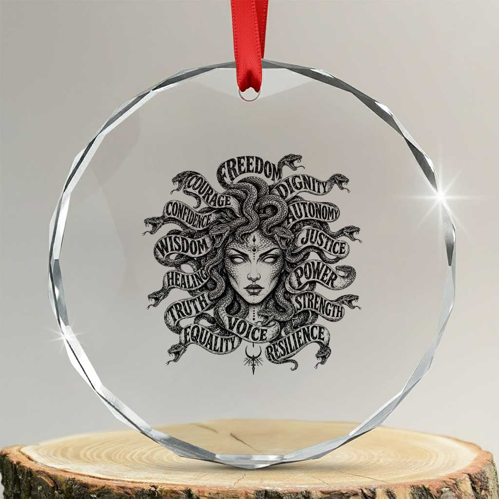 Feminist Medusa Power Snake Wisdom Equality Goth Crystal Glass Ornament