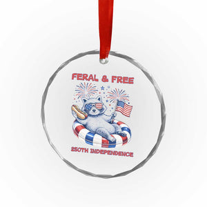 Feral and Free Funny Raccoon 4th of July Crystal Glass Ornament 250 Years Of Freedom TS14 Print Your Wear
