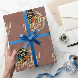 Feral Dad Club Wrapping Paper Roll Funny Raccoon Dad Birthday Fathers Day Gift TS10 Mocha Print Your Wear