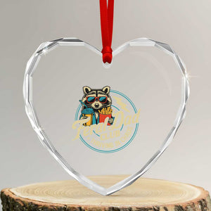 Feral Dad Club Heart Crystal Glass Ornament Funny Raccoon Dad Birthday Fathers Day Gift TS10 Transparent Glass 3'' Heart Print Your Wear