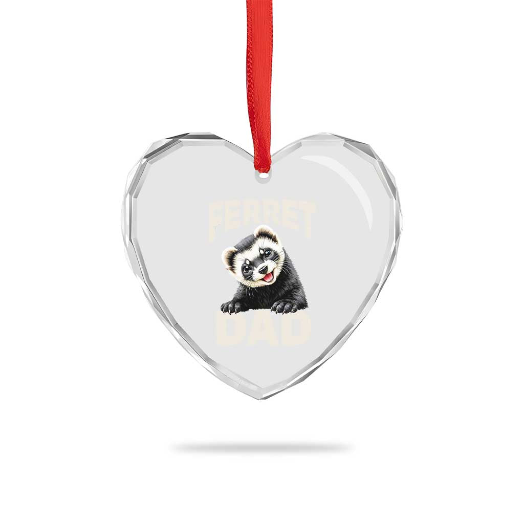 Ferret Dad Life Heart Crystal Glass Ornament Cute Exotic Animal Parent Gift TS12 Print Your Wear