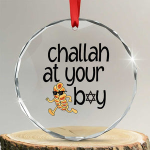 Festival Of Lights Gift Crystal Glass Ornament Hanukkah Challah At Ya Boy TS12 Transparent Glass 3'' Circle Print Your Wear