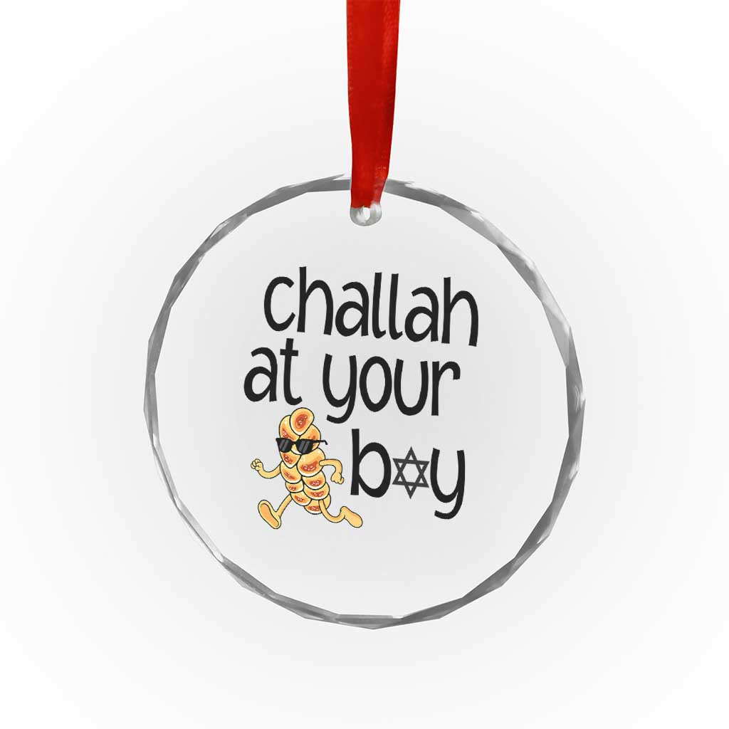 Festival Of Lights Gift Crystal Glass Ornament Hanukkah Challah At Ya Boy TS12 Print Your Wear
