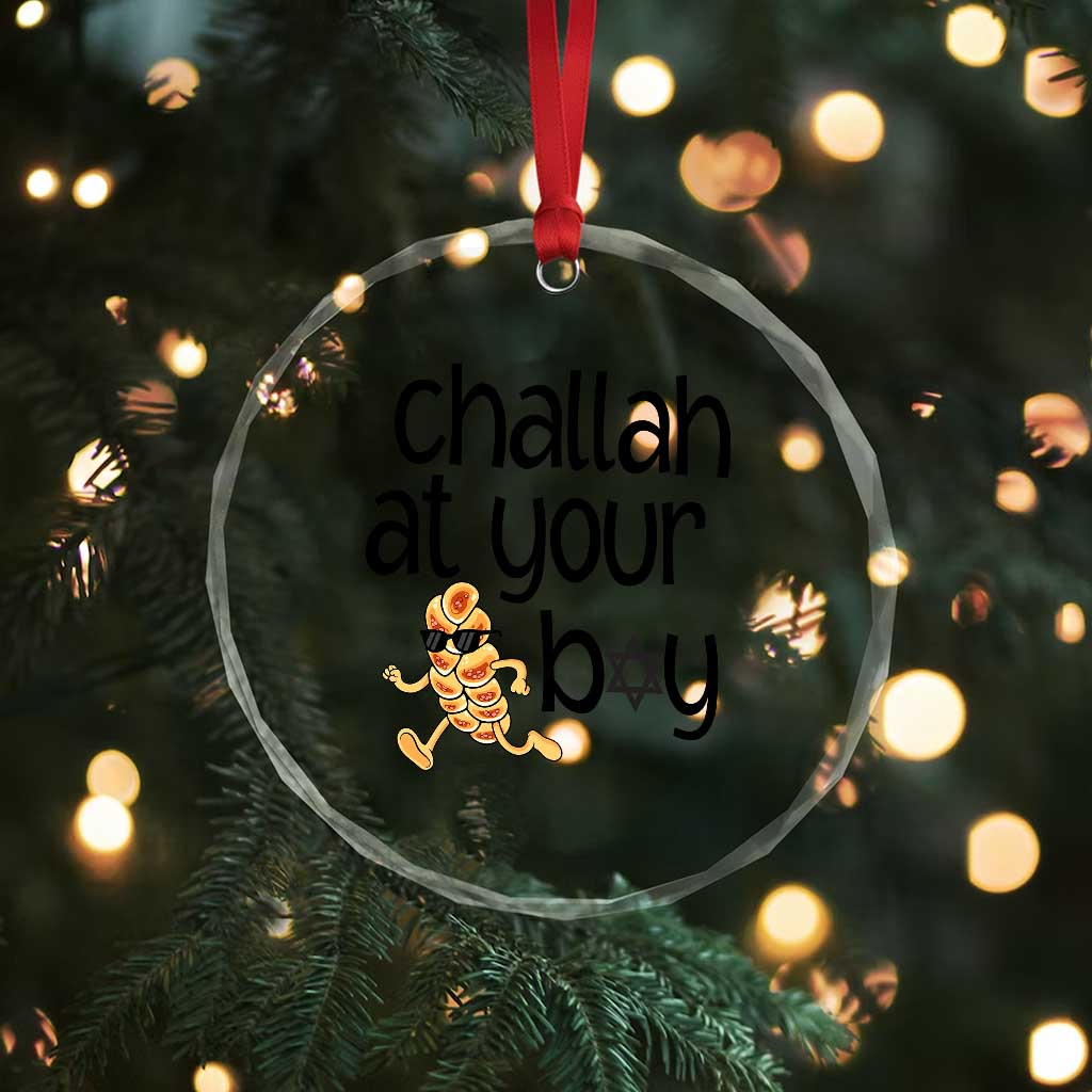 Festival Of Lights Gift Crystal Glass Ornament Hanukkah Challah At Ya Boy TS12 Print Your Wear