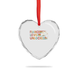 Fiance Level Unlocked Heart Crystal Glass Ornament Retro Engaged Gifts For Him Gamer TS10 Print Your Wear