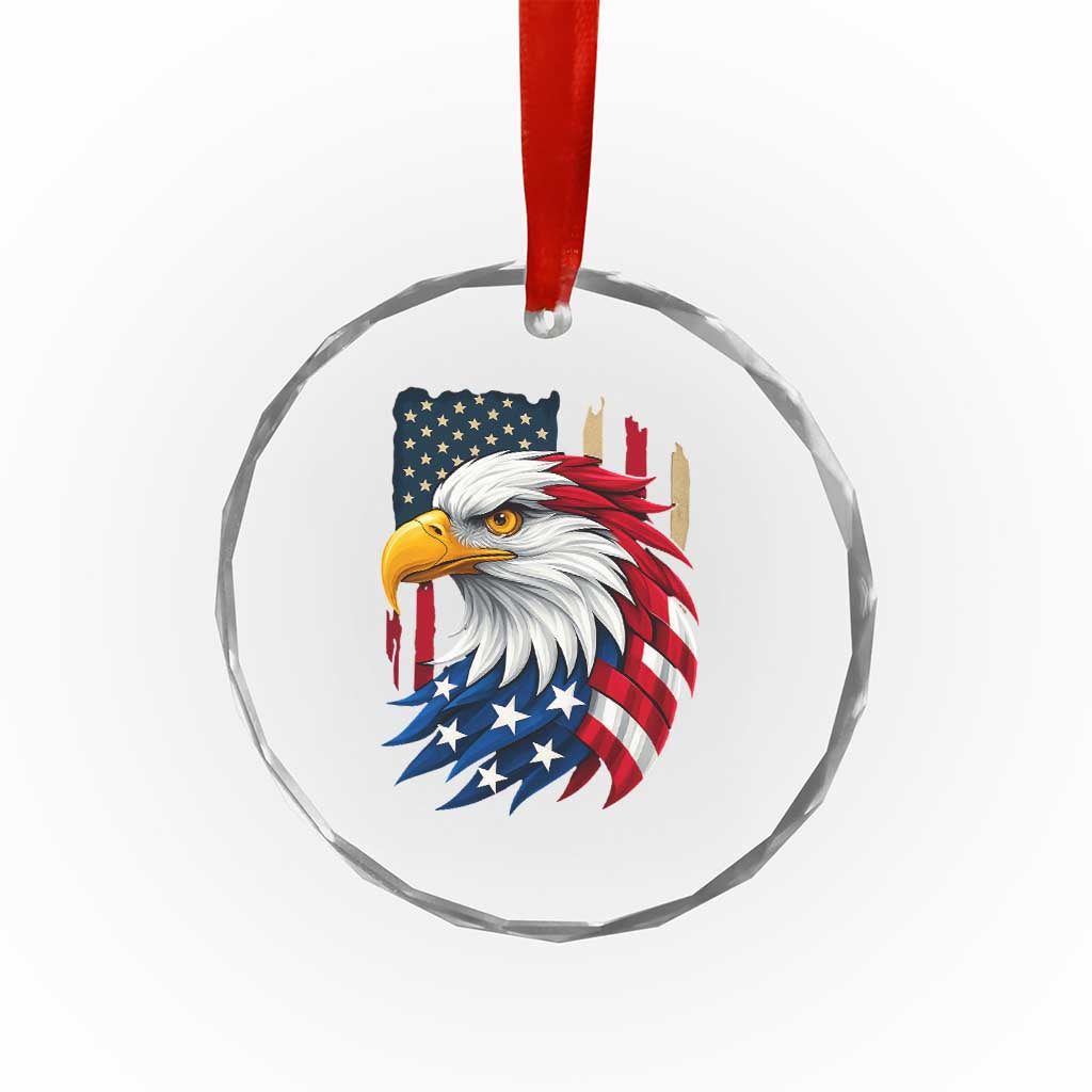 Fierce American Eagle Crystal Glass Ornament Bold Patriotic 4th of July USA Freedom TS02 Print Your Wear