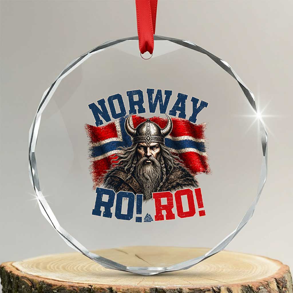 Fierce Norway Viking Warrior Ro Ro Crystal Glass Ornament Patriotic Norge Norwegian Flag Funny Rowing Support TS02 Transparent Glass 3'' Circle Print Your Wear