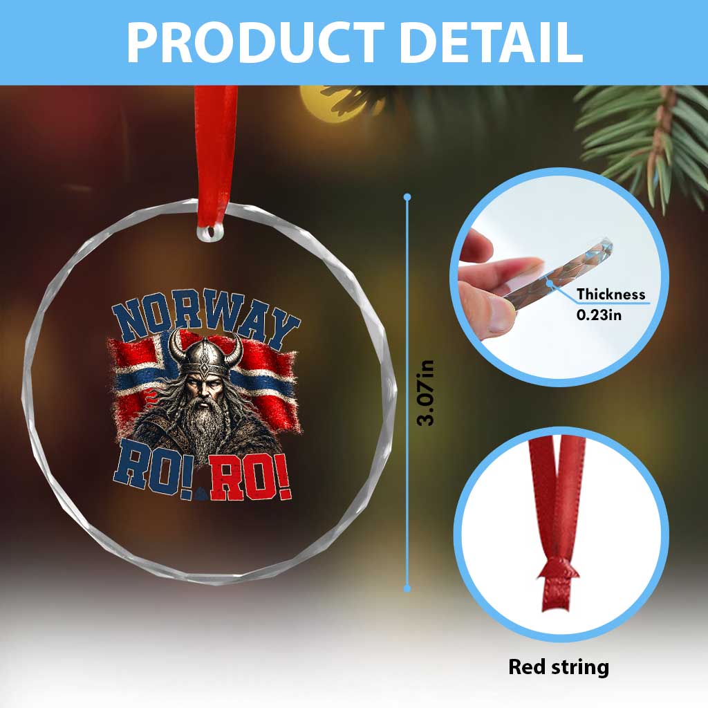 Fierce Norway Viking Warrior Ro Ro Crystal Glass Ornament Patriotic Norge Norwegian Flag Funny Rowing Support TS02 Print Your Wear