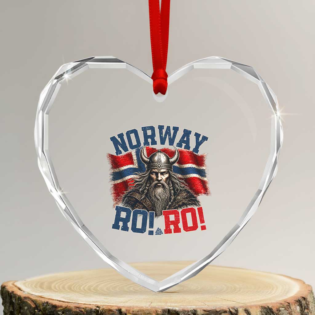 Fierce Norway Viking Warrior Ro Ro Heart Crystal Glass Ornament Patriotic Norge Norwegian Flag Funny Rowing Support TS02 Transparent Glass 3'' Heart Print Your Wear