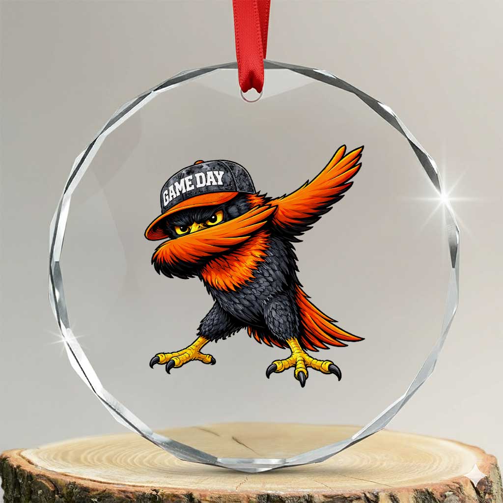 Fierce Oriole Spirit Graphic Crystal Glass Ornament Cool Game Day Sports Fan TS02 Transparent Glass 3'' Circle Print Your Wear