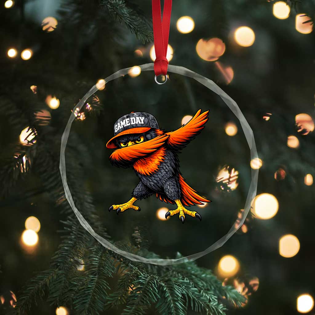 Fierce Oriole Spirit Graphic Crystal Glass Ornament Cool Game Day Sports Fan TS02 Print Your Wear