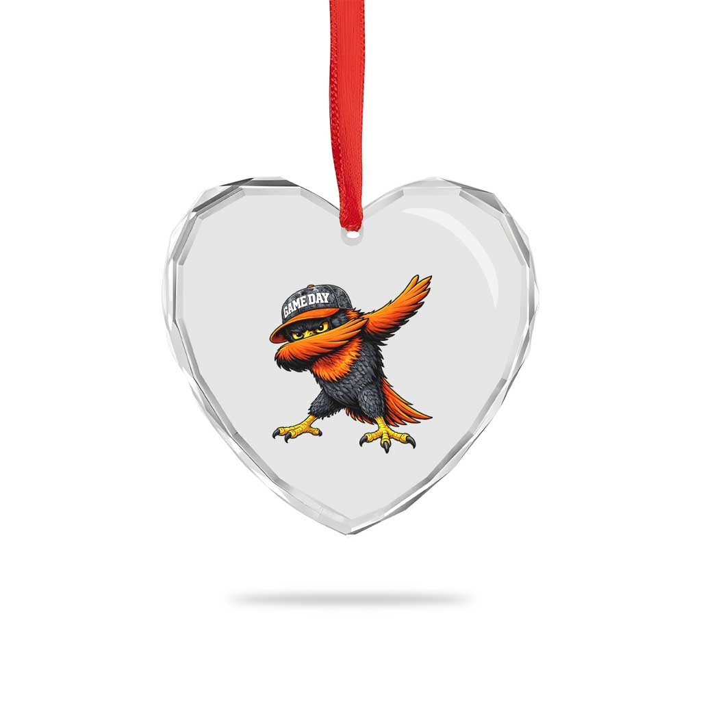Fierce Oriole Spirit Graphic Heart Crystal Glass Ornament Cool Game Day Sports Fan TS02 Print Your Wear
