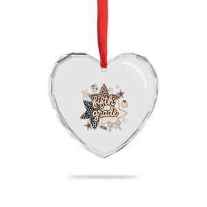 Fifth Grade Leopard Checkered Star Coquette Heart Crystal Glass Ornament Cute 5th Grade Girl Back to School Gift