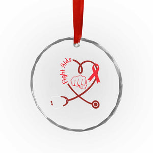 Fight AIDS Nurse Crystal Glass Ornament Red Ribbon HIV Awareness Gift TS12 Print Your Wear
