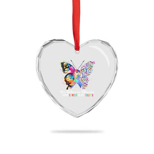 Fight Cancer In All Colors Heart Crystal Glass Ornament We Believe In Miracles Cancer Awareness TS10 Print Your Wear