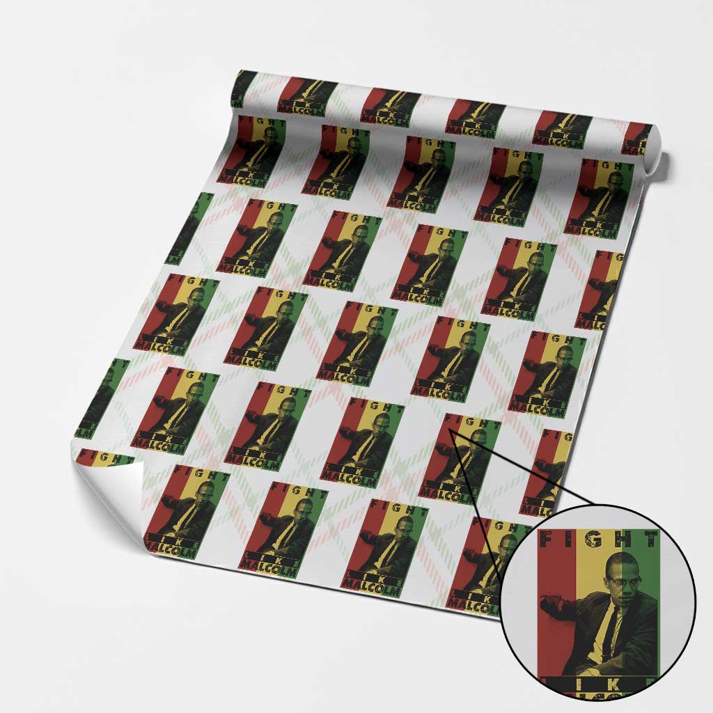 Fight Like Malcolm X Wrapping Paper Roll African American Pride Gift TS12 Christmas Plaid Print Your Wear