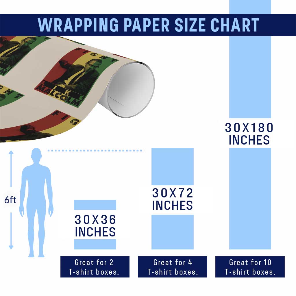 Fight Like Malcolm X Wrapping Paper Roll African American Pride Gift TS12 Print Your Wear