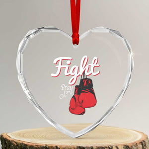 Fight Pray For A Cure Heart Crystal Glass Ornament Red Ribbon HIV Awareness Boxing Gift TS12 Transparent Glass 3'' Heart Print Your Wear
