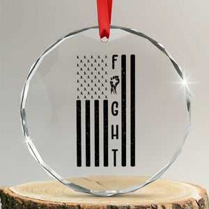 Fight Skin Cancer Melanoma Fighter USA Flag Crystal Glass Ornament TS12 Transparent Glass 3'' Circle Print Your Wear