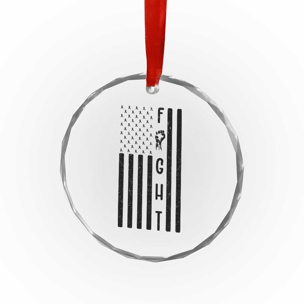 Fight Skin Cancer Melanoma Fighter USA Flag Crystal Glass Ornament TS12 Print Your Wear