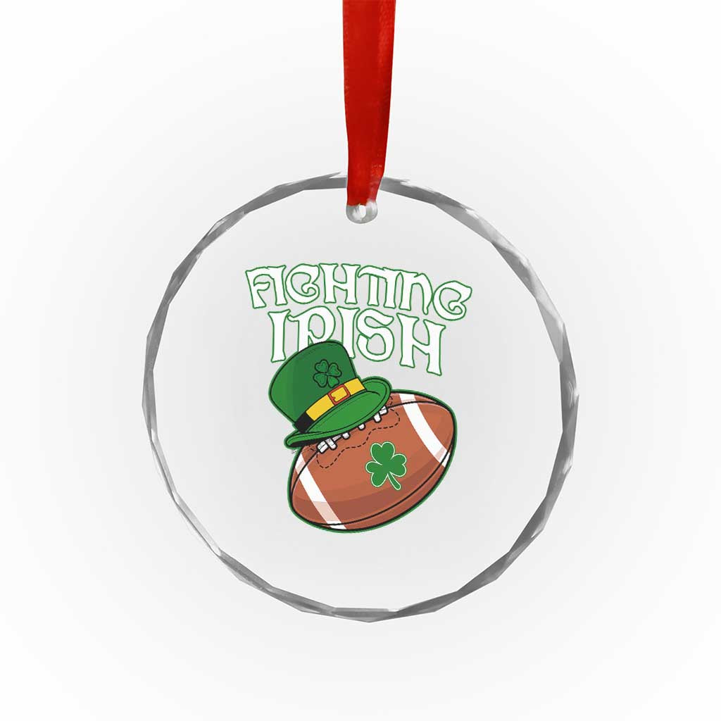 Fighting Irish Crystal Glass Ornament Football Shamrock St Patricks Spirit Classic Vintage TS02 Print Your Wear