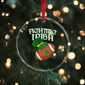Fighting Irish Crystal Glass Ornament Football Shamrock St Patricks Spirit Classic Vintage TS02 Print Your Wear