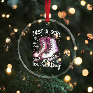 Figure Ice Skater Crystal Glass Ornament Just A Girl Who Loves Ice Skating TS11 Print Your Wear