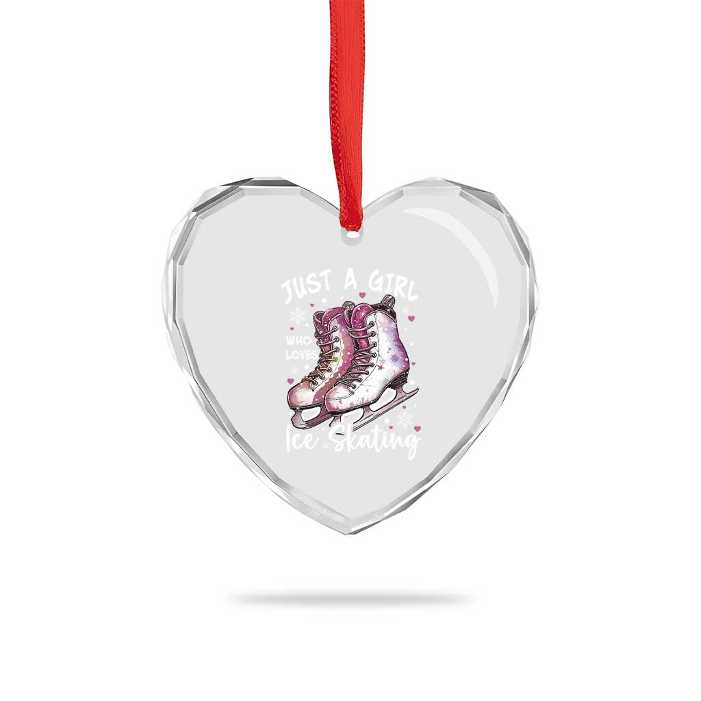 Figure Ice Skater Heart Crystal Glass Ornament Just A Girl Who Loves Ice Skating TS11 Print Your Wear