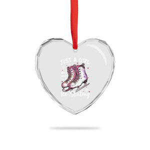 Figure Ice Skater Heart Crystal Glass Ornament Just A Girl Who Loves Ice Skating TS11 Print Your Wear