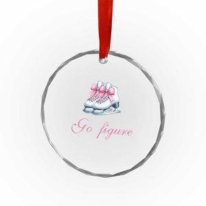 Figure Skater Crystal Glass Ornament Go Figure Coquette Pink Bow Ice Skating TS11 Print Your Wear