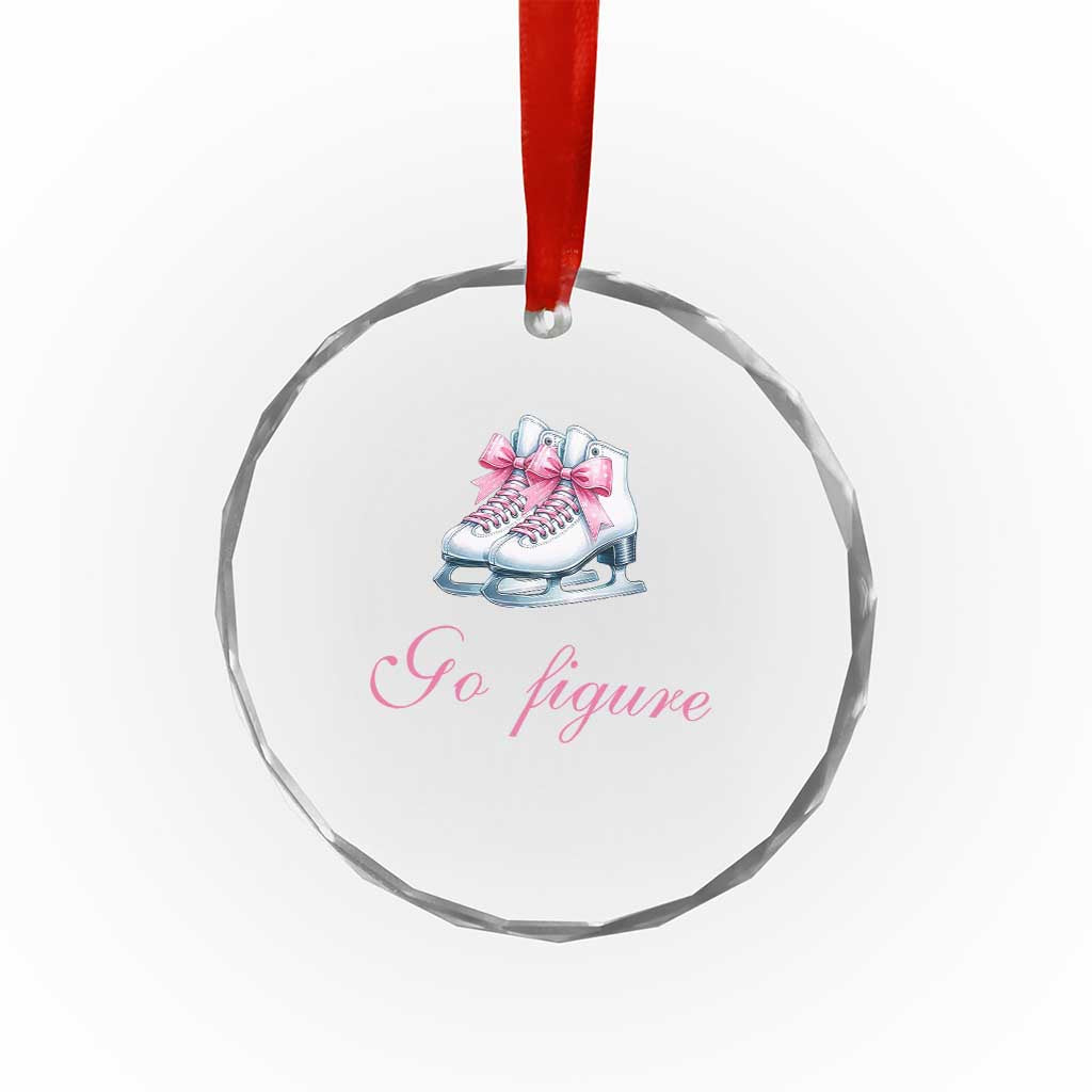 Figure Skater Crystal Glass Ornament Go Figure Coquette Pink Bow Ice Skating TS11 Print Your Wear