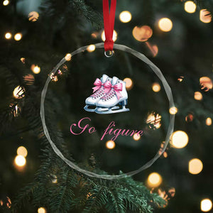 Figure Skater Crystal Glass Ornament Go Figure Coquette Pink Bow Ice Skating TS11 Print Your Wear