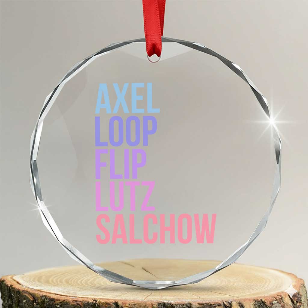 Figure Skating Lovers Crystal Glass Ornament Funny Axel Loop Flip Lutz Salchow TS11 Transparent Glass 3'' Circle Print Your Wear