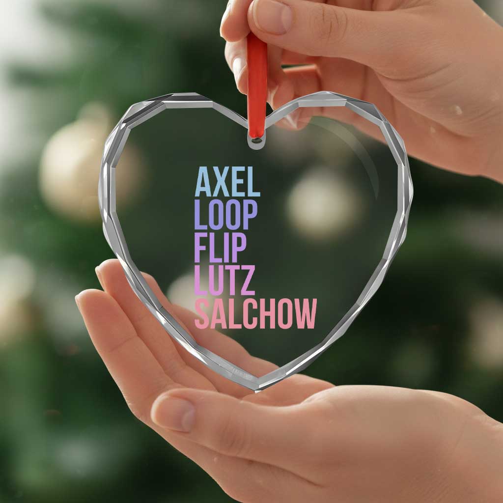 Figure Skating Lovers Heart Crystal Glass Ornament Funny Axel Loop Flip Lutz Salchow TS11 Print Your Wear