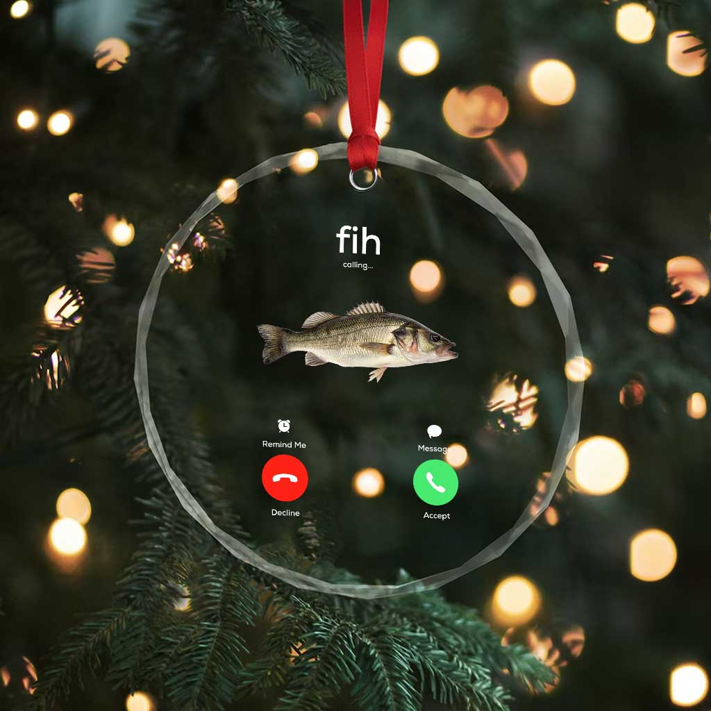 Fih Calling Funny Fish Crystal Glass Ornament Fishing Lover Hilarious Phone Call Parody TS02 Print Your Wear