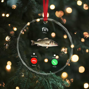 Fih Calling Funny Fish Crystal Glass Ornament Fishing Lover Hilarious Phone Call Parody TS02 Print Your Wear