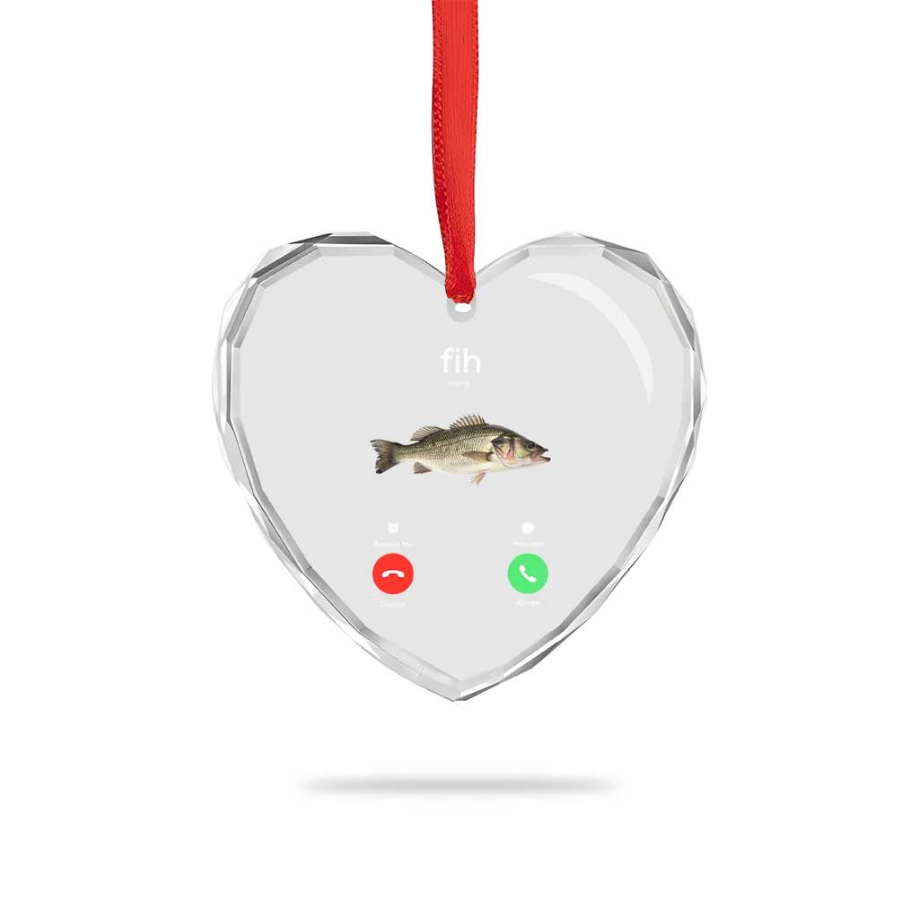 Fih Calling Funny Fish Heart Crystal Glass Ornament Fishing Lover Hilarious Phone Call Parody TS02 Print Your Wear