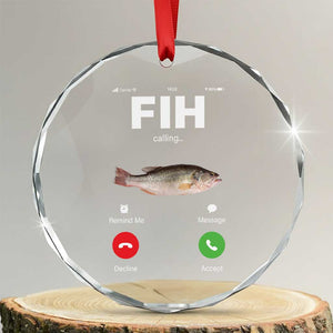 Fih Calling Remind me Message Decline Accept Crystal Glass Ornament Phone Call Fish TS10 Transparent Glass 3'' Circle Print Your Wear