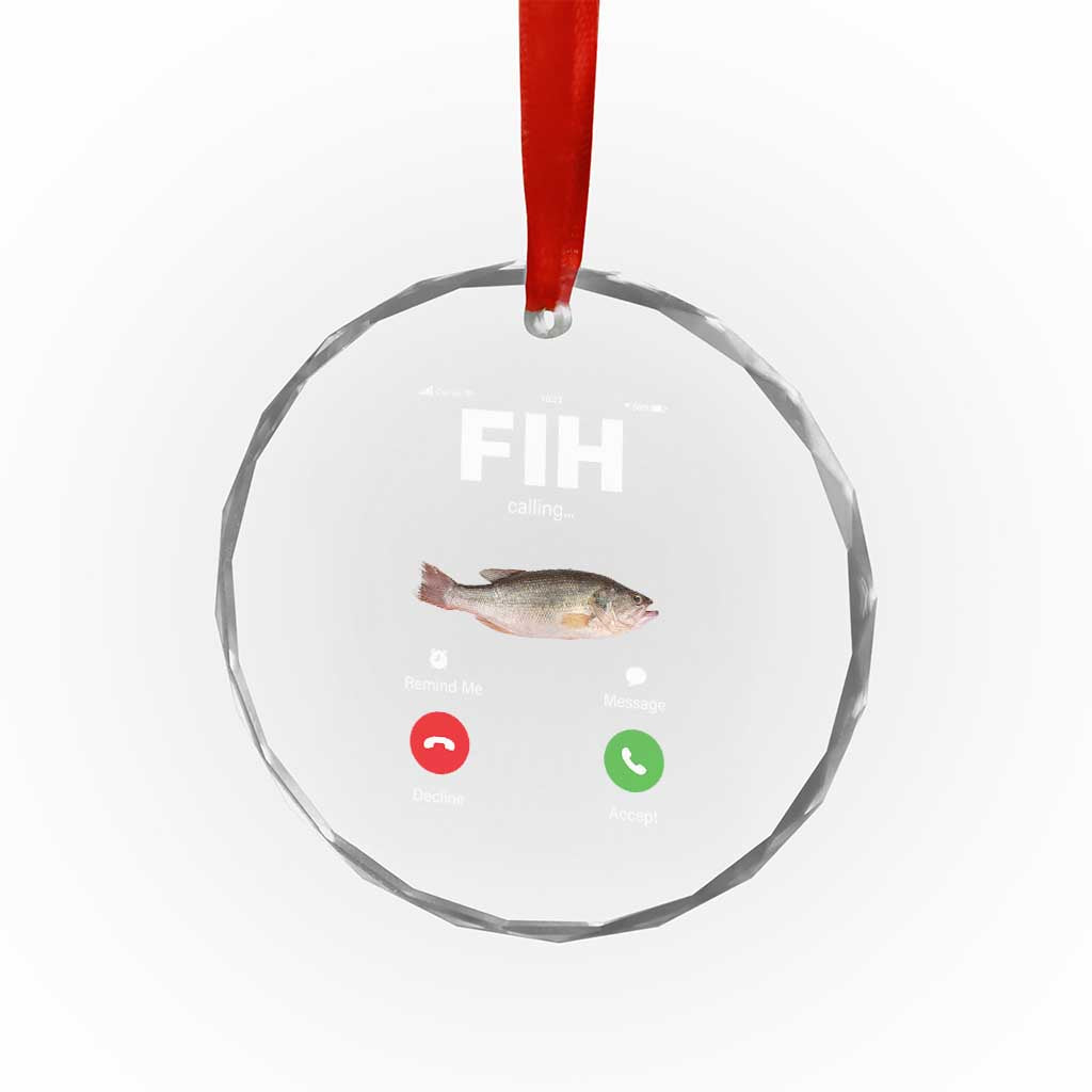 Fih Calling Remind me Message Decline Accept Crystal Glass Ornament Phone Call Fish TS10 Print Your Wear