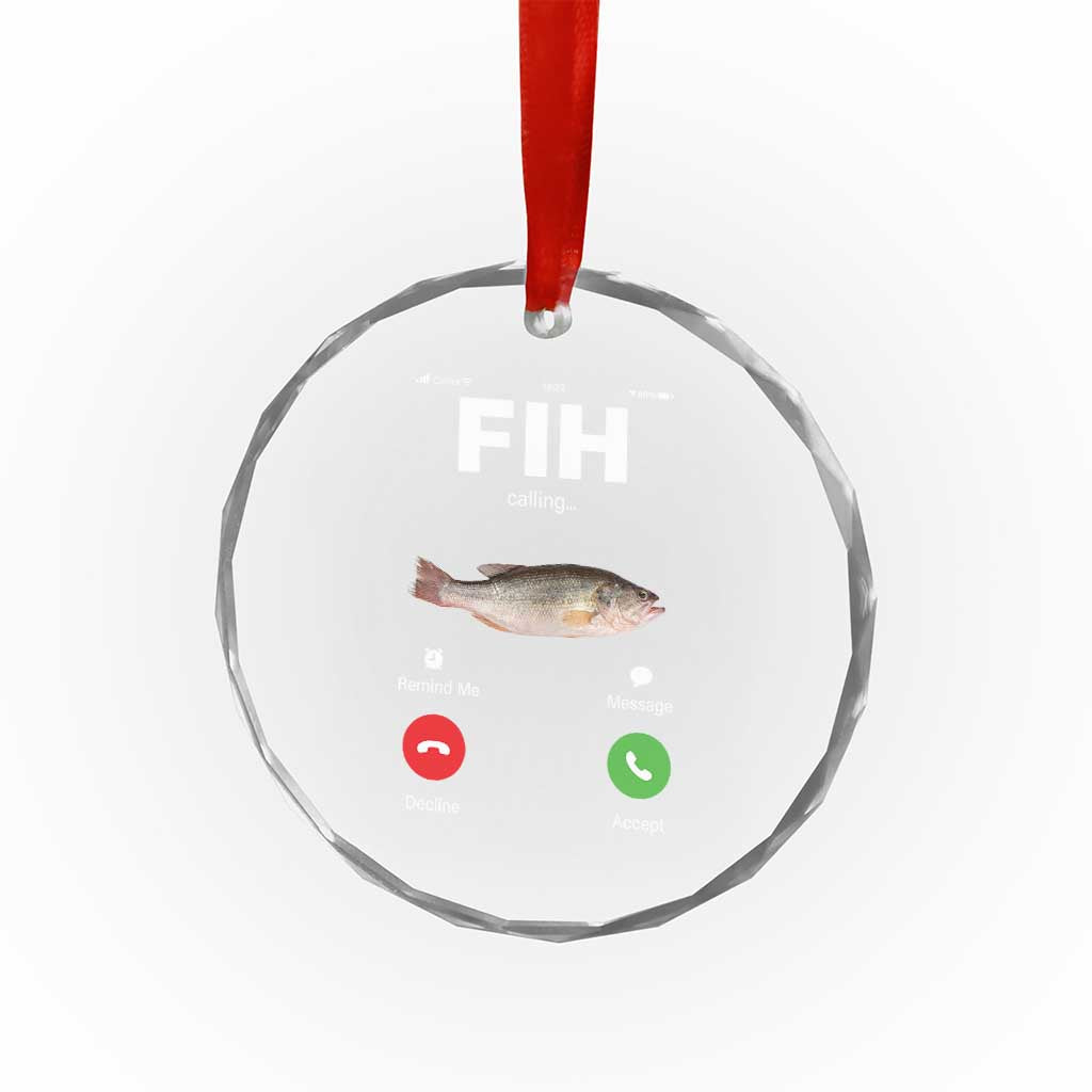 Fih Calling Remind me Message Decline Accept Crystal Glass Ornament Phone Call Fish TS10 Print Your Wear