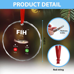 Fih Calling Remind me Message Decline Accept Crystal Glass Ornament Phone Call Fish TS10 Print Your Wear