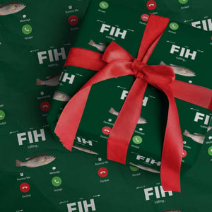 Fih Calling Remind me Message Decline Accept Wrapping Paper Roll Phone Call Fish TS10 Green Print Your Wear