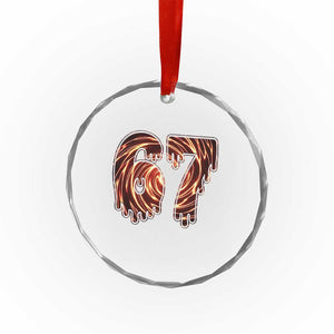 Fire Swirl Effect Printed Crystal Glass Ornament Six Seven Meme TS12 Print Your Wear