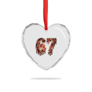 Fire Swirl Effect Printed Heart Crystal Glass Ornament Six Seven Meme TS12 Print Your Wear