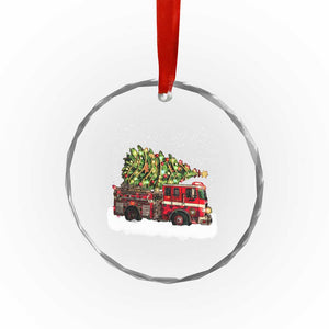 Fire Truck Christmas Crystal Glass Ornament Fireman Xmas Firefighter TS10 Print Your Wear