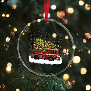 Fire Truck Christmas Crystal Glass Ornament Fireman Xmas Firefighter TS10 Print Your Wear