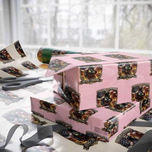 Firefighter USA 250th Anniversary Gift Wrapping Paper Roll 250 Years Of Courage TS12 Light Pink Print Your Wear