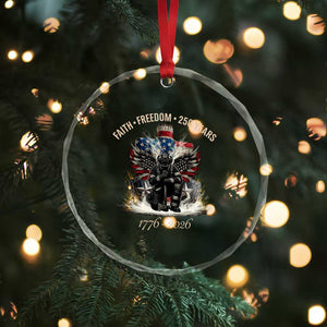Fireman 250 Years of America Crystal Glass Ornament Faith Freedom Firefighter American Flag Cross TS14 Print Your Wear