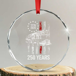 Fireman 250 Years of America Crystal Glass Ornament Fireman American Flag Thin Red Line Firefighter TS14 Transparent Glass 3'' Circle Print Your Wear