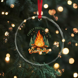 Fires Friends Fun Camping Crew Crystal Glass Ornament Cozy Campfire Adventure Outdoor Lovers TS02 Print Your Wear